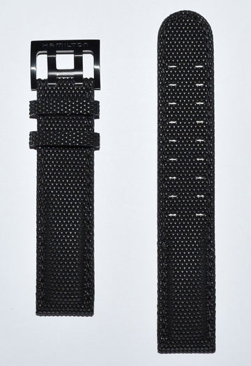 Hamilton Khaki Field 20mm Black Synthetic Watch Band Strap - WATCHBAND EXPERT