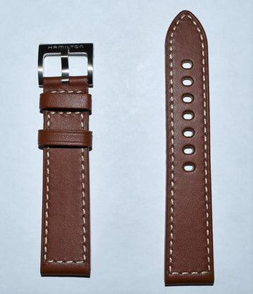 Hamilton Khaki Field 20mm Brown Leather Watch Band - WATCHBAND EXPERT