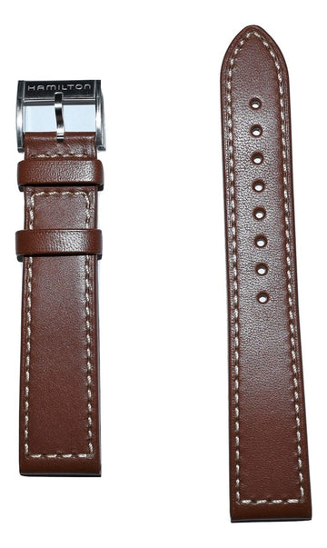 Hamilton Khaki Field 20mm Brown Leather Watch Band - WATCHBAND EXPERT