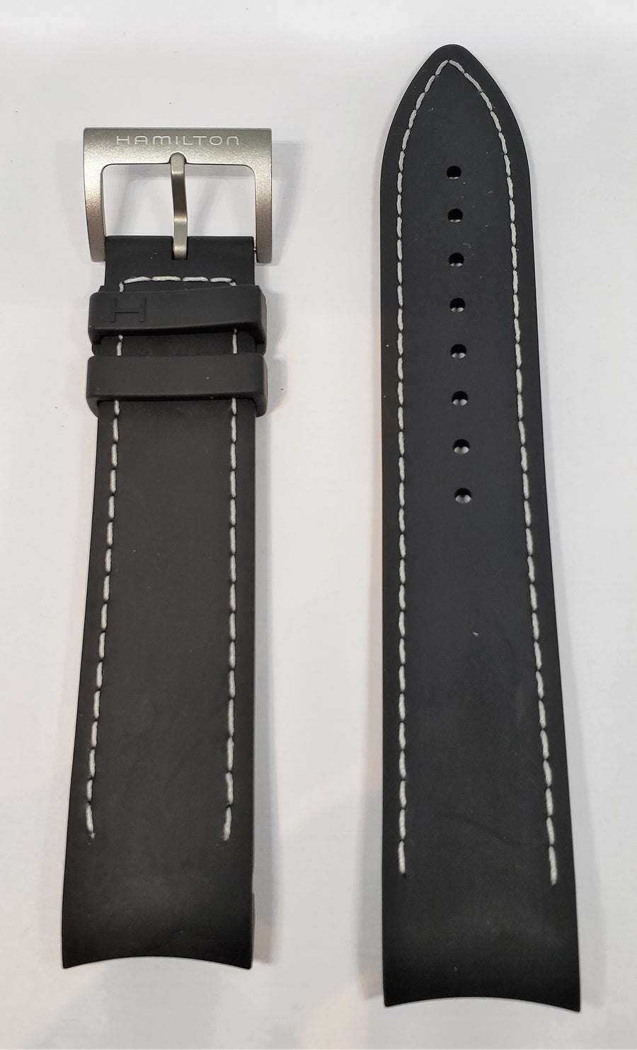 Hamilton Khaki 21mm Black Rubber Watch Band - WATCHBAND EXPERT