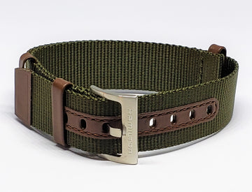 Hamilton Khaki Field 20mm Nato Green Canvas Watch Band - WATCHBAND EXPERT