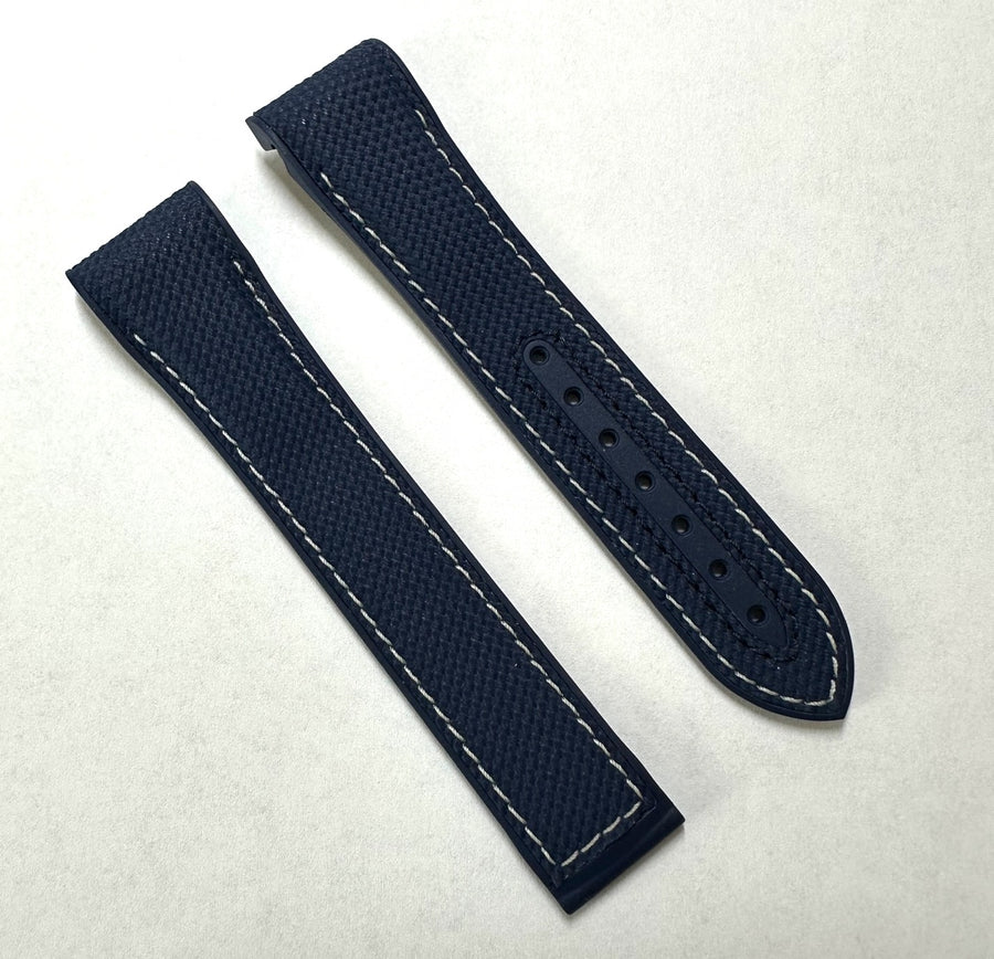 Omega Seamaster 21mm Blue Rubber Band Strap - WATCHBAND EXPERT