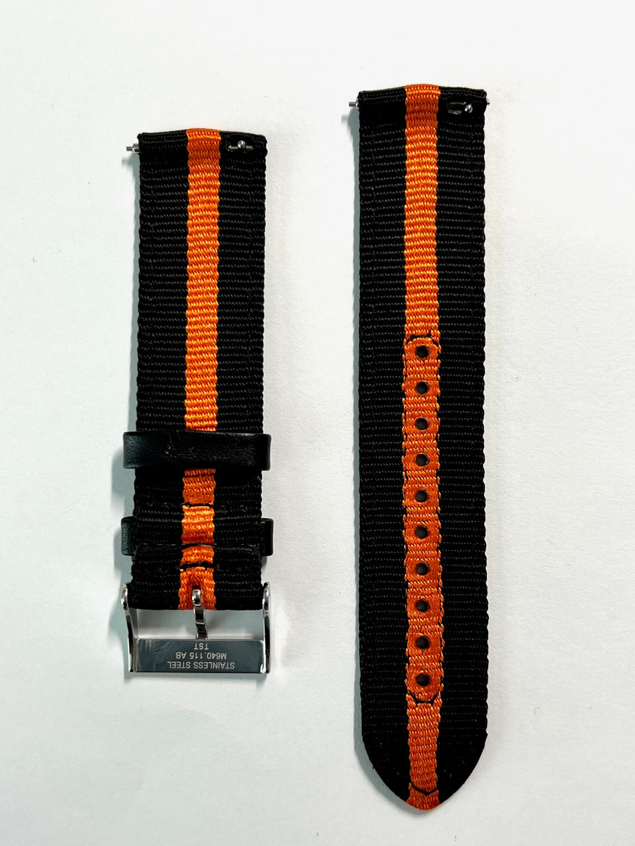 MIDO Ocean Star 21mm M026830A Black/ Orange Nylon Strap Band - WATCHBAND EXPERT