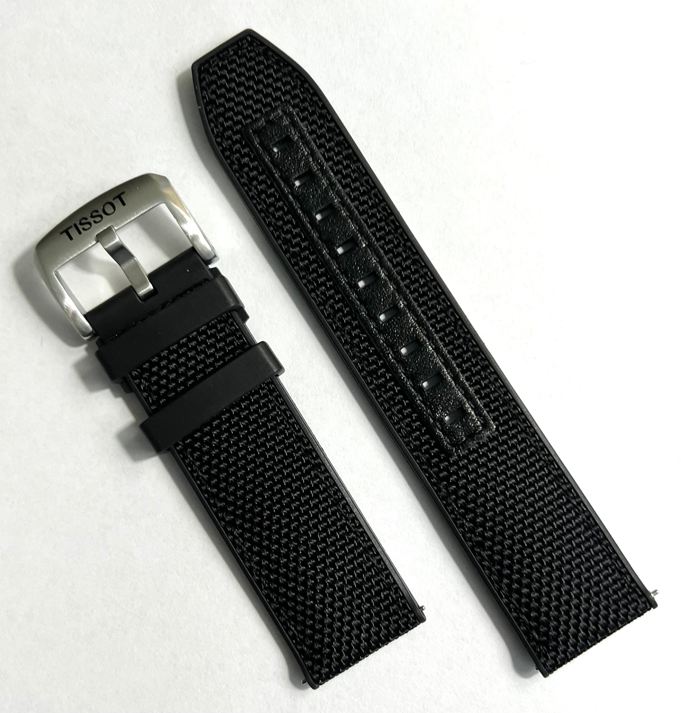 TISSOT 22MM BLACK RUBBER STRAP WATCH BAND W.B.E