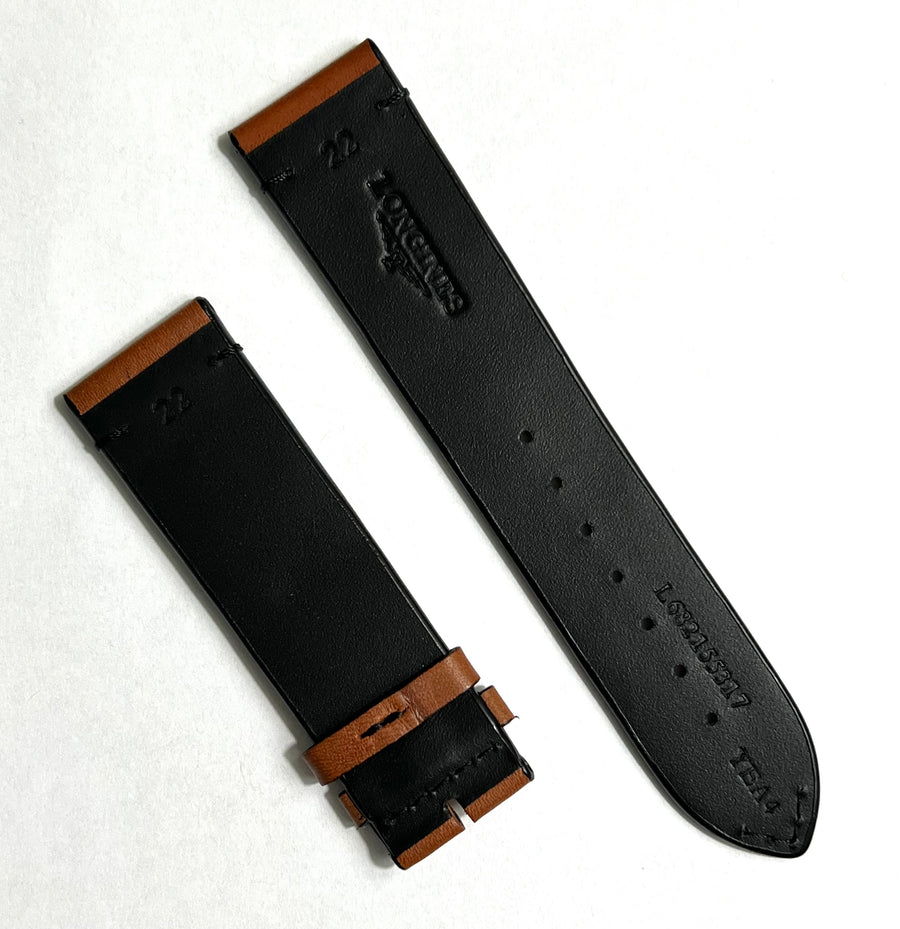 Longines 22mm Tan Brown Leather Watch Band - WATCHBAND EXPERT