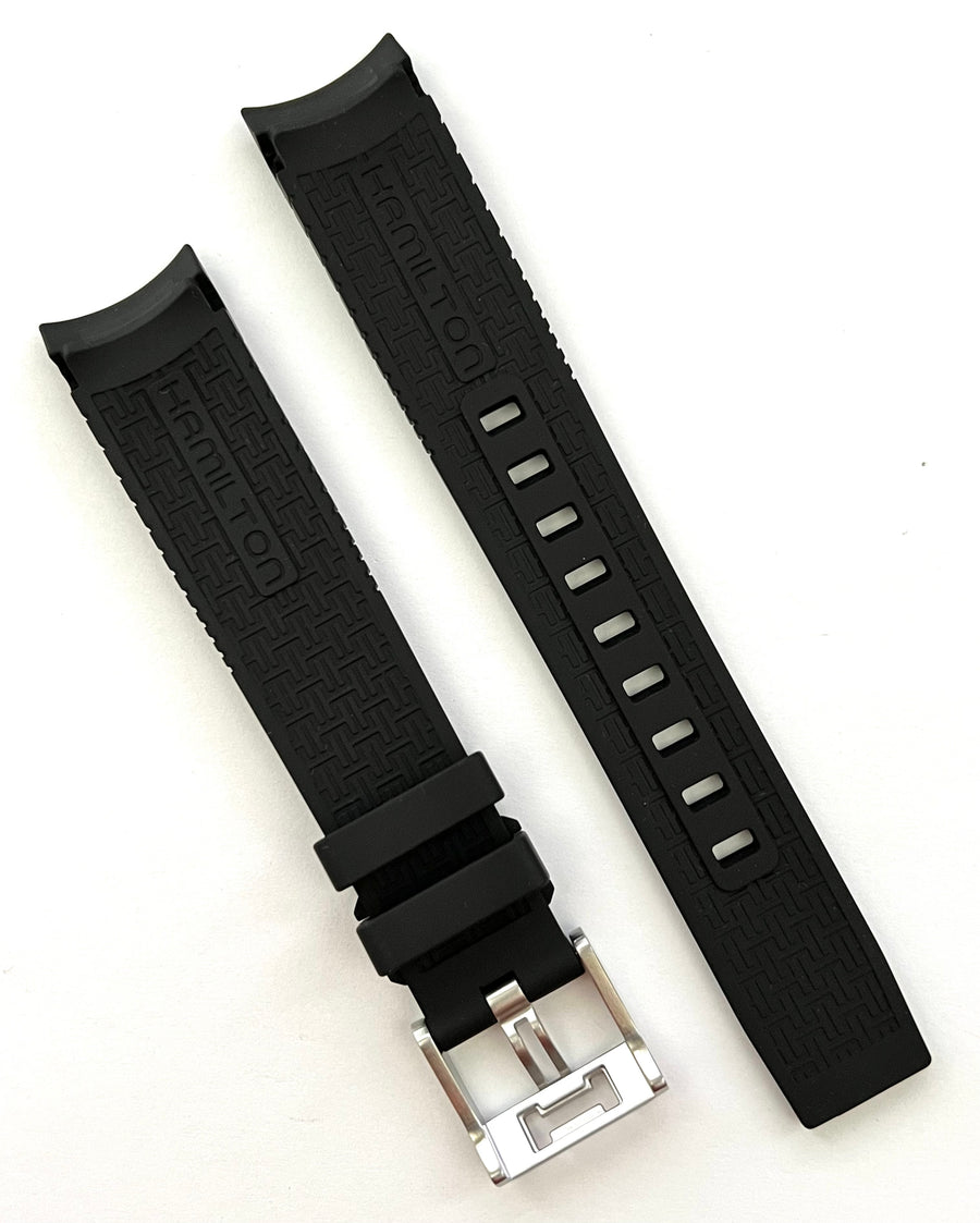 Hamilton Frogman H776050/ H777250 Black Rubber Band Strap - WATCHBAND EXPERT