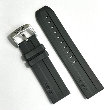 Tissot 22mm Gray Rubber Watch Band Strap - WATCHBAND EXPERT