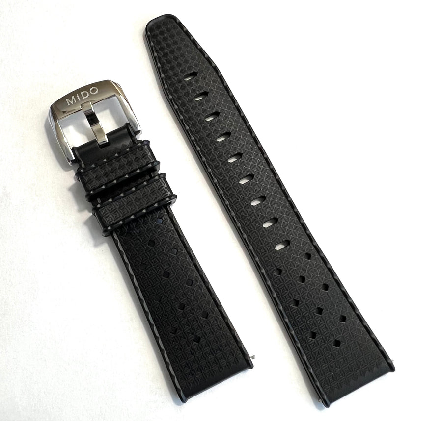 MIDO OCEAN STAR M026830A 21mm BLACK RUBBER BAND STRAP - WATCHBAND EXPERT