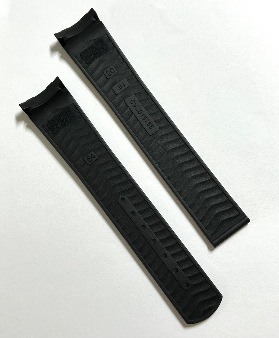 Omega Seamaster 20mm (LONGER) Black Rubber BAND STRAP - WATCHBAND EXPERT