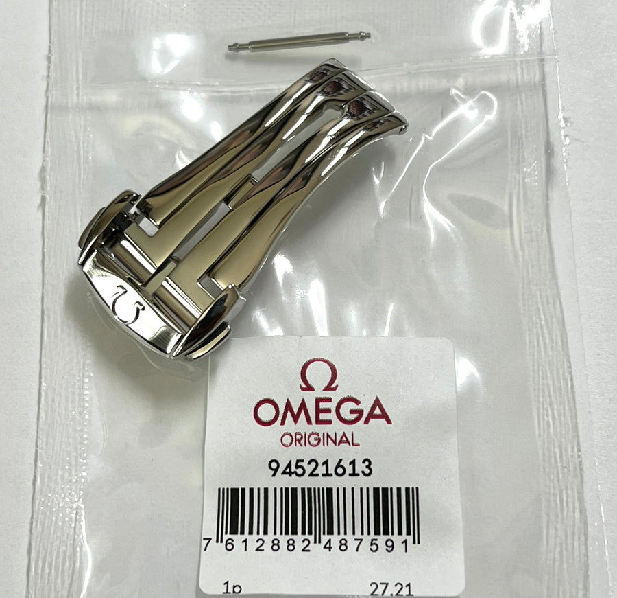 Omega 16mm Polished Steel Deployment Buckle # 94521613 - WATCHBAND EXPERT