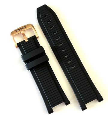 Tissot T-Race T141417B / T141417A Black Rubber Watch Band - WATCHBAND EXPERT