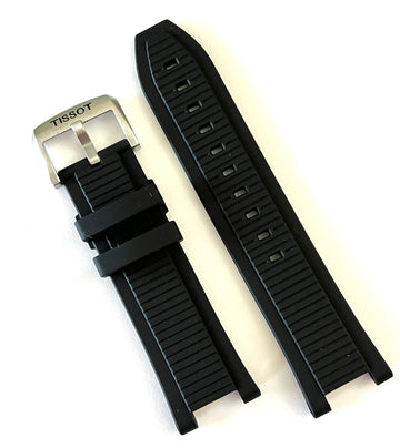 Tissot T-Race T141417B / T141417A Black Rubber Watch Band - WATCHBAND EXPERT