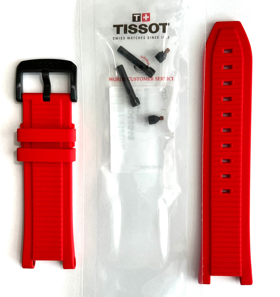 Tissot T-Race T141417B / T141417A RED Rubber Watch Band - WATCHBAND EXPERT