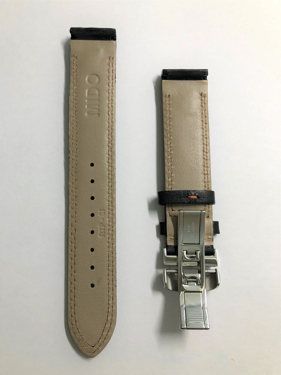 MIDO Ocean Star Model 8730 Black Leather Watch Band - WATCHBAND EXPERT