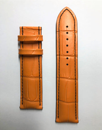 MIDO Multifort 22mm M005929A Orange Leather Watch Band - WATCHBAND EXPERT