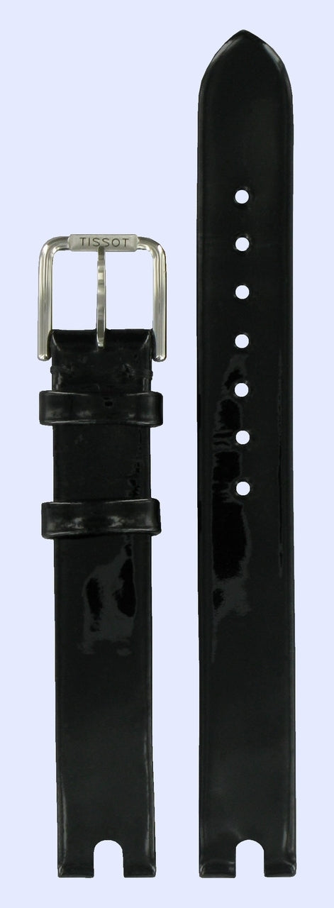 Tissot Women s Flamingo T003209A Black Leather Watch Band Strap