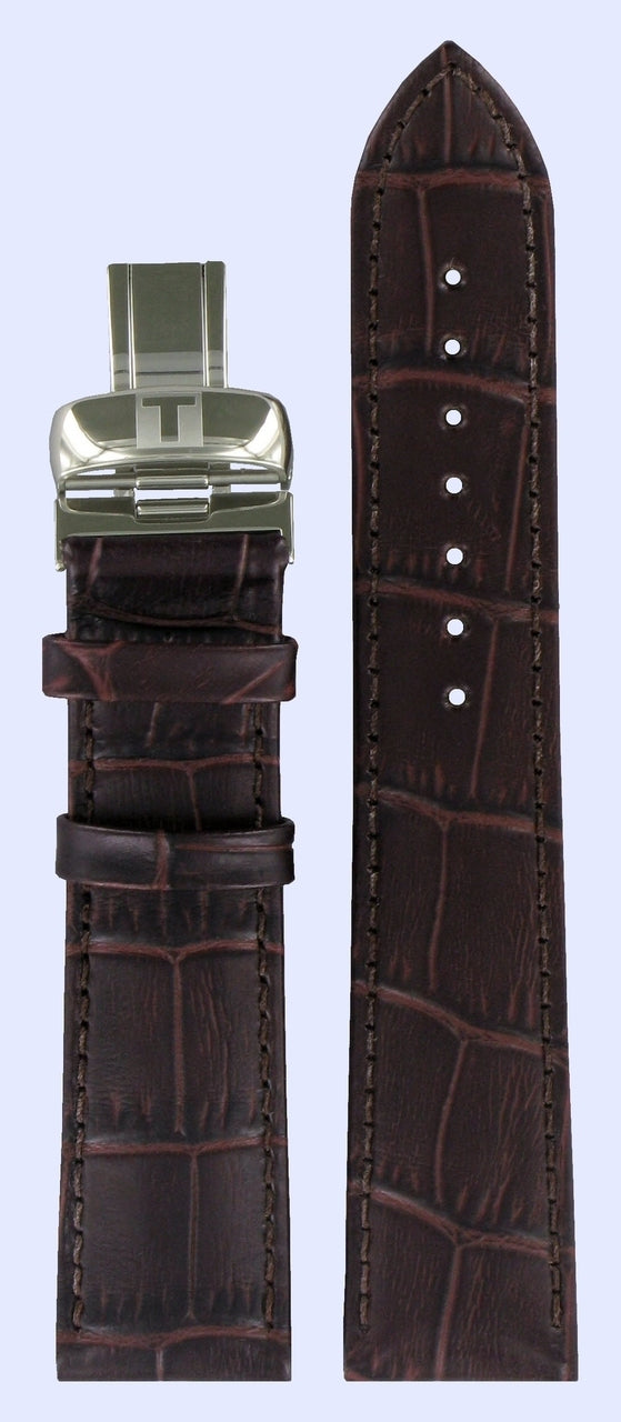 Tissot T063428A 20mm Brown Leather Watch Band W.B.E