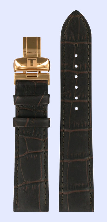 Tissot T063637A 20mm Brown Leather Watch Band - WATCHBAND EXPERT