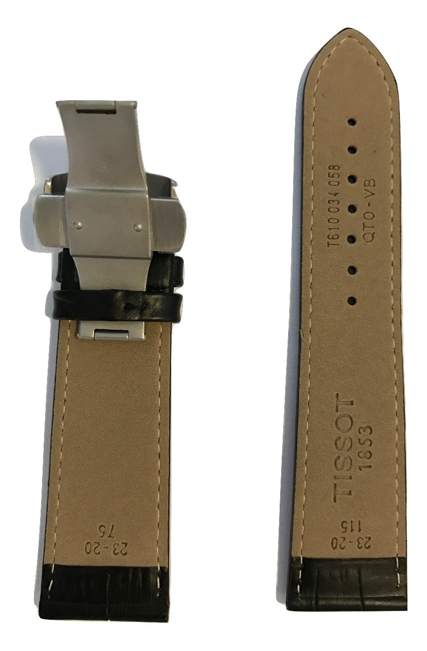 Tissot PRC 200 Black Leather 23mm Strap Band with Buckle for