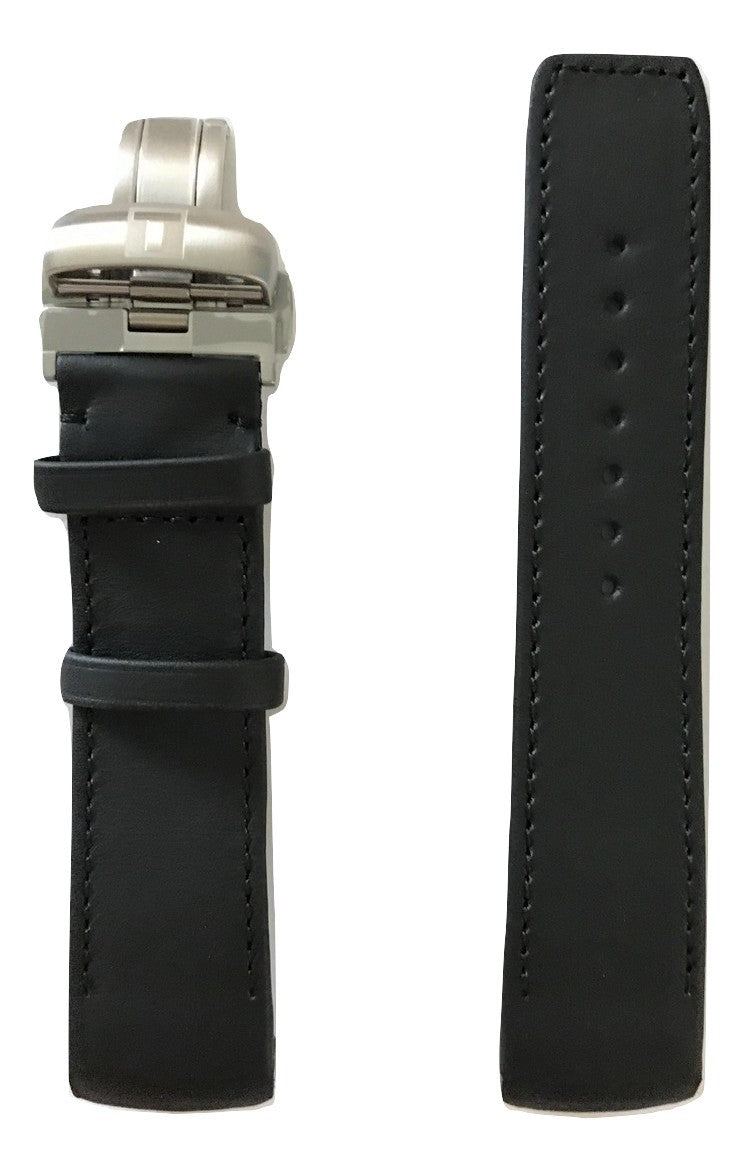 Tissot T-Touch Expert SOLAR Black Leather Band Strap with Buckle - WATCHBAND EXPERT