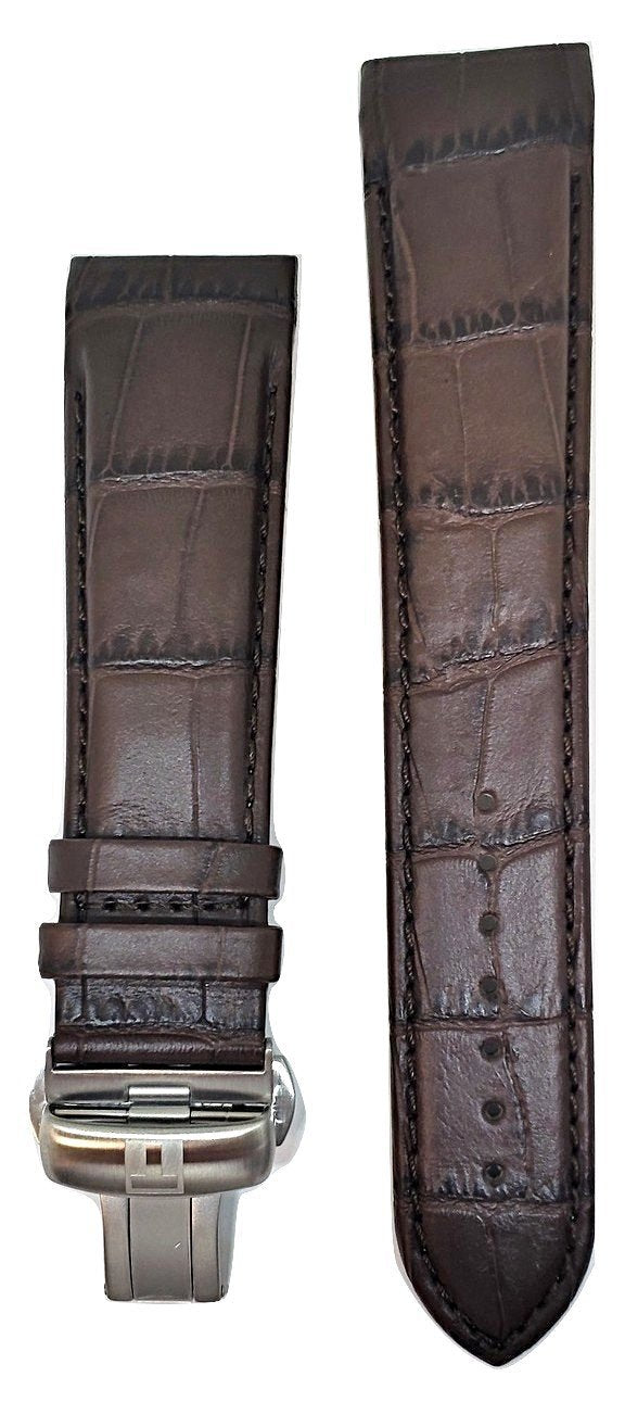 Tissot 19mm Black Croc Embossed Leather Watch Strap