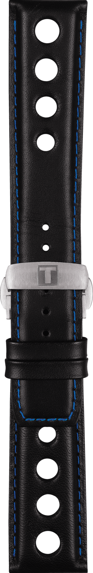 Tissot PRS-516 T100427A Black / Blue Leather Watch Band - WATCHBAND EXPERT