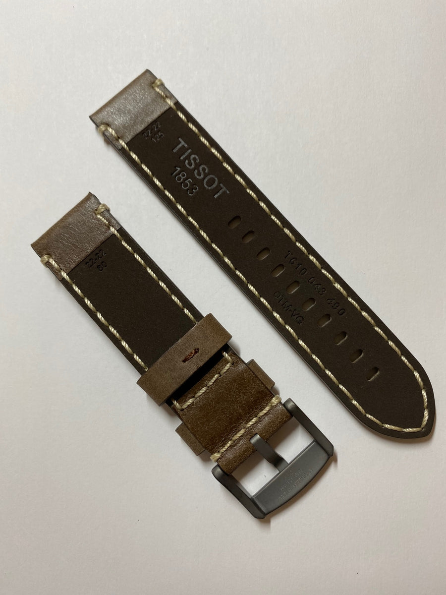 Tissot 22mm Brown Leather Watch Band T116410A T116617A W.B.E