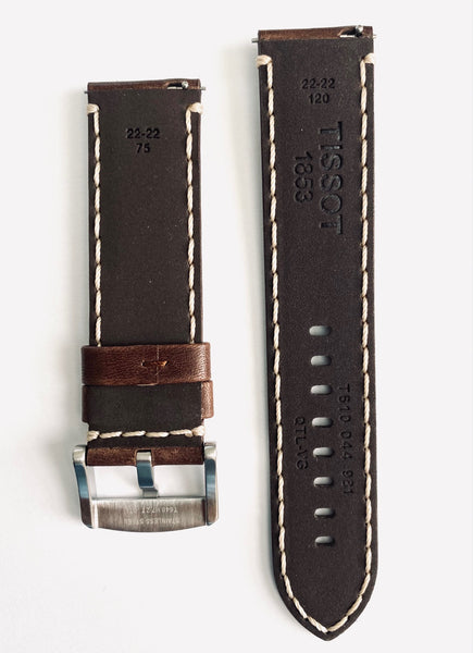 Tissot T125617 A 22mm Brown Leather Watch Band Strap | W.B.E