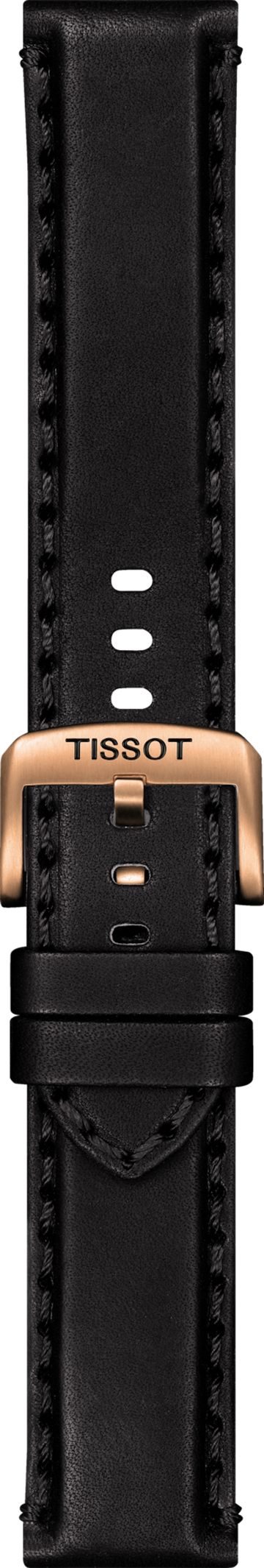 Tissot Super Sport 22mm Black Leather Watch Band - WATCHBAND EXPERT