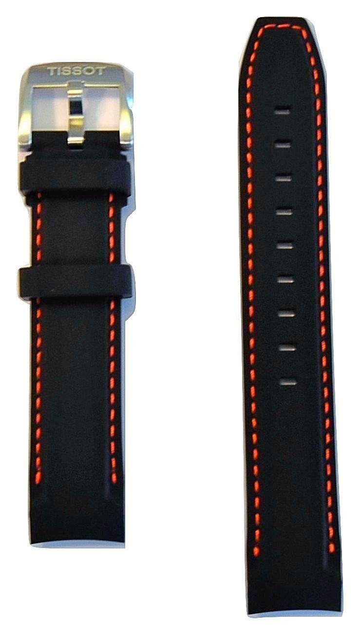 Tissot Quickster 19mm Black Rubber Watch Band Replacement Strap