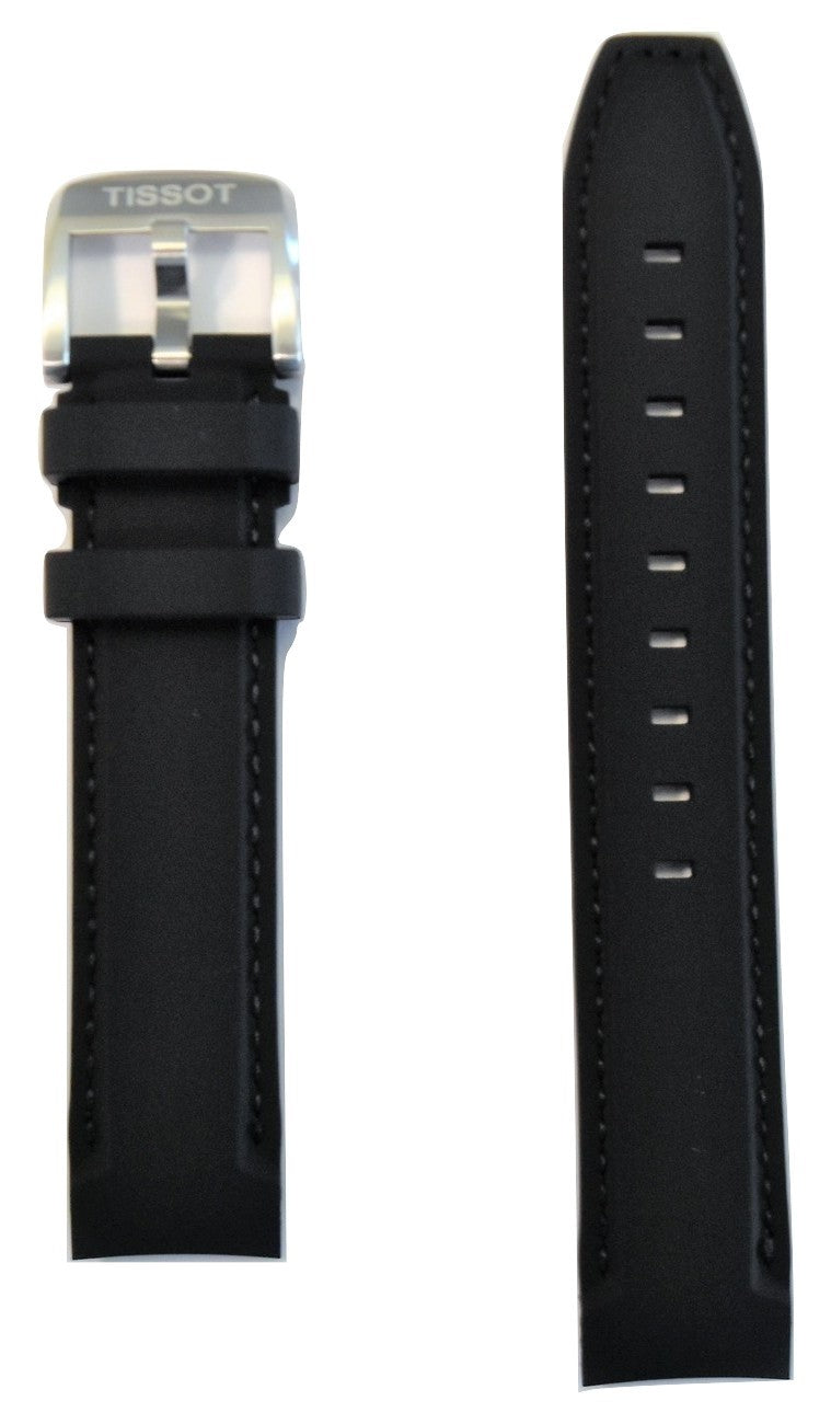 Tissot Quickster 19mm Black Rubber Watch Band Replacement Strap