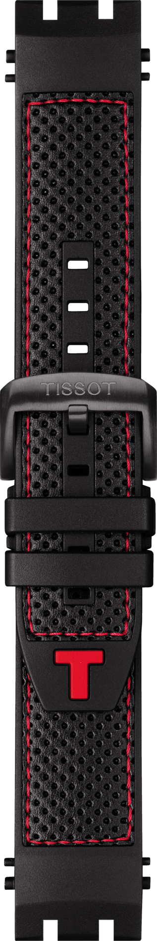 Tissot T-Race Model # T115417 Black / Red Rubber Watch Band - WATCHBAND EXPERT