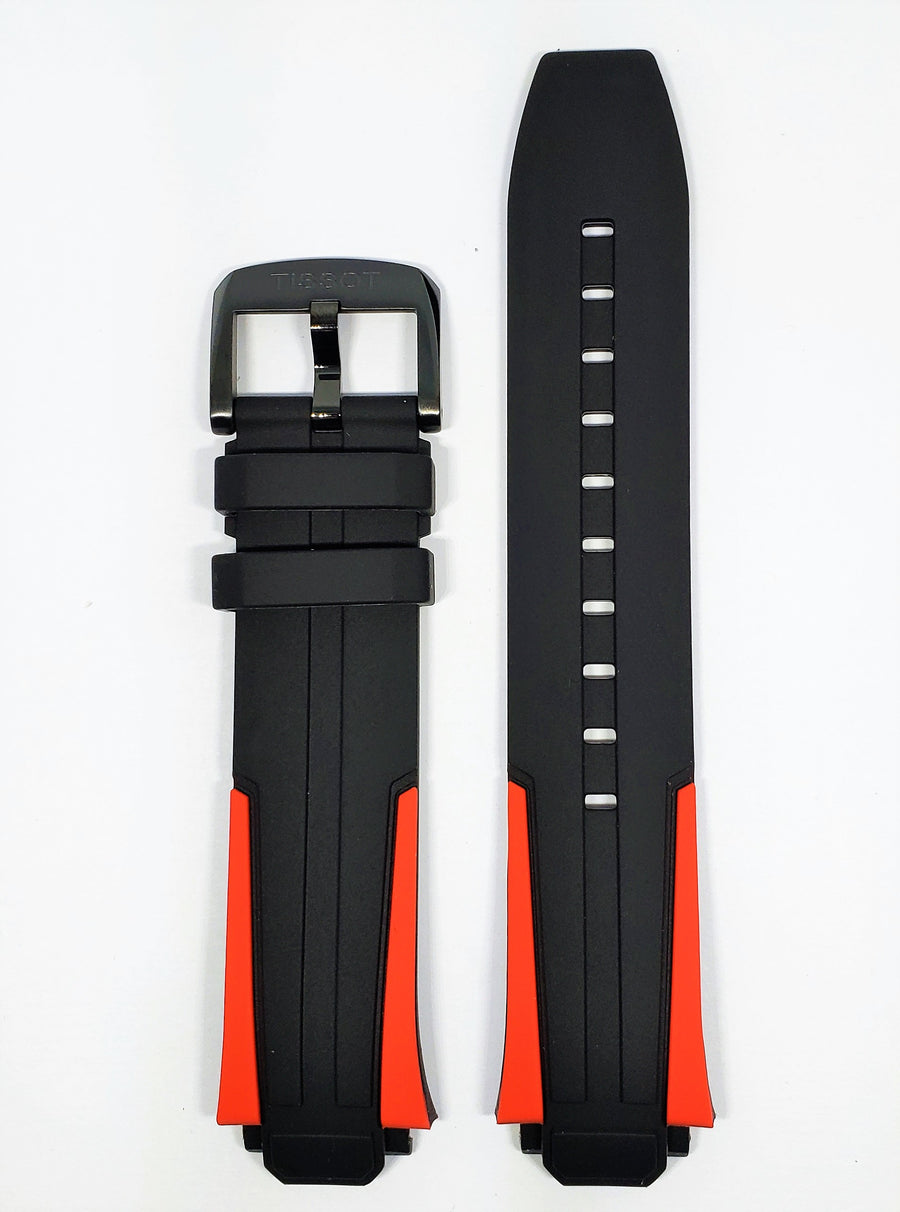 Tissot T-Race Cycling T111417A Black / Red Rubber Band Strap - WATCHBAND EXPERT