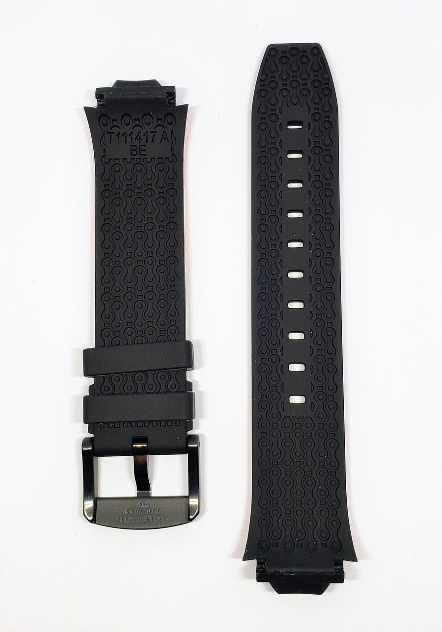 Tissot T-Race Cycling T111417A Black / Red Rubber Band Strap - WATCHBAND EXPERT