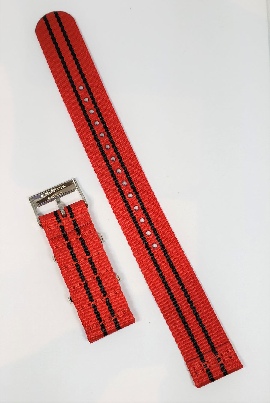 Tissot Quickster Nato T095417A / T095410A Red Black 19mm Band Strap - WATCHBAND EXPERT