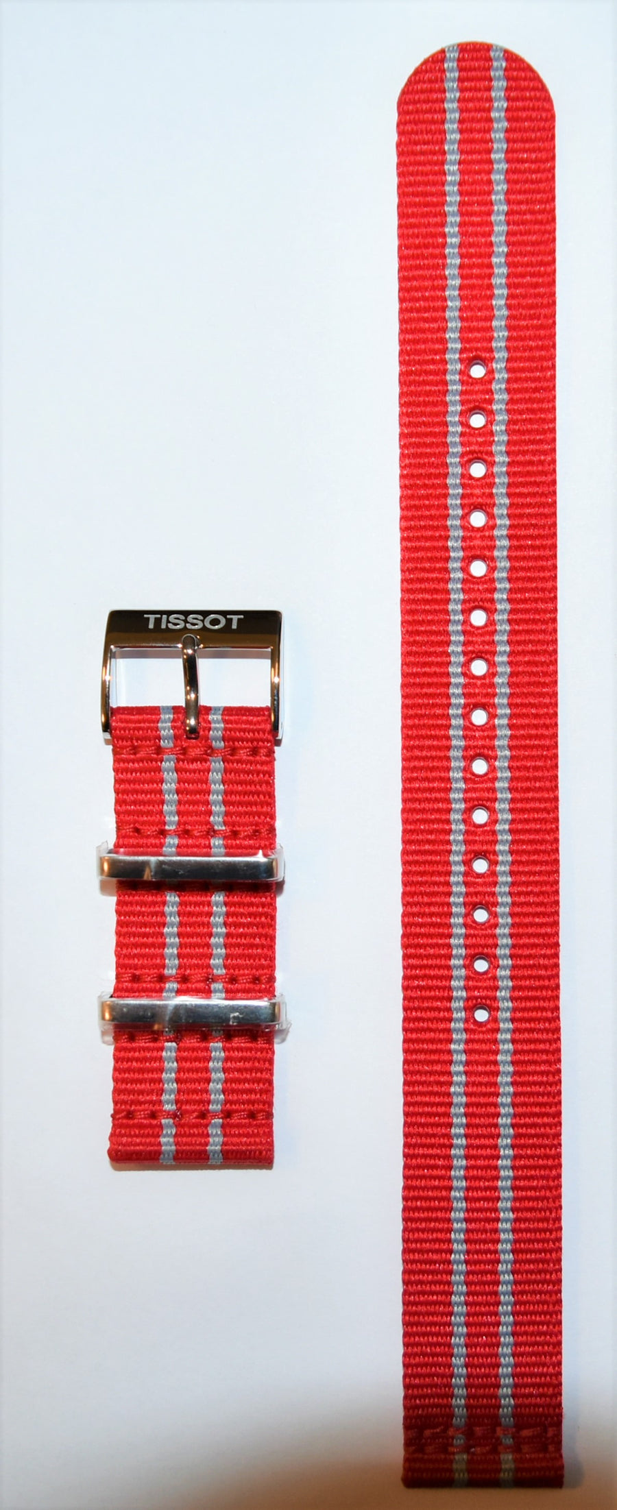 Tissot Quickster Nato T095417A, T095410A 19mm Red / Gray Strap Band - WATCHBAND EXPERT