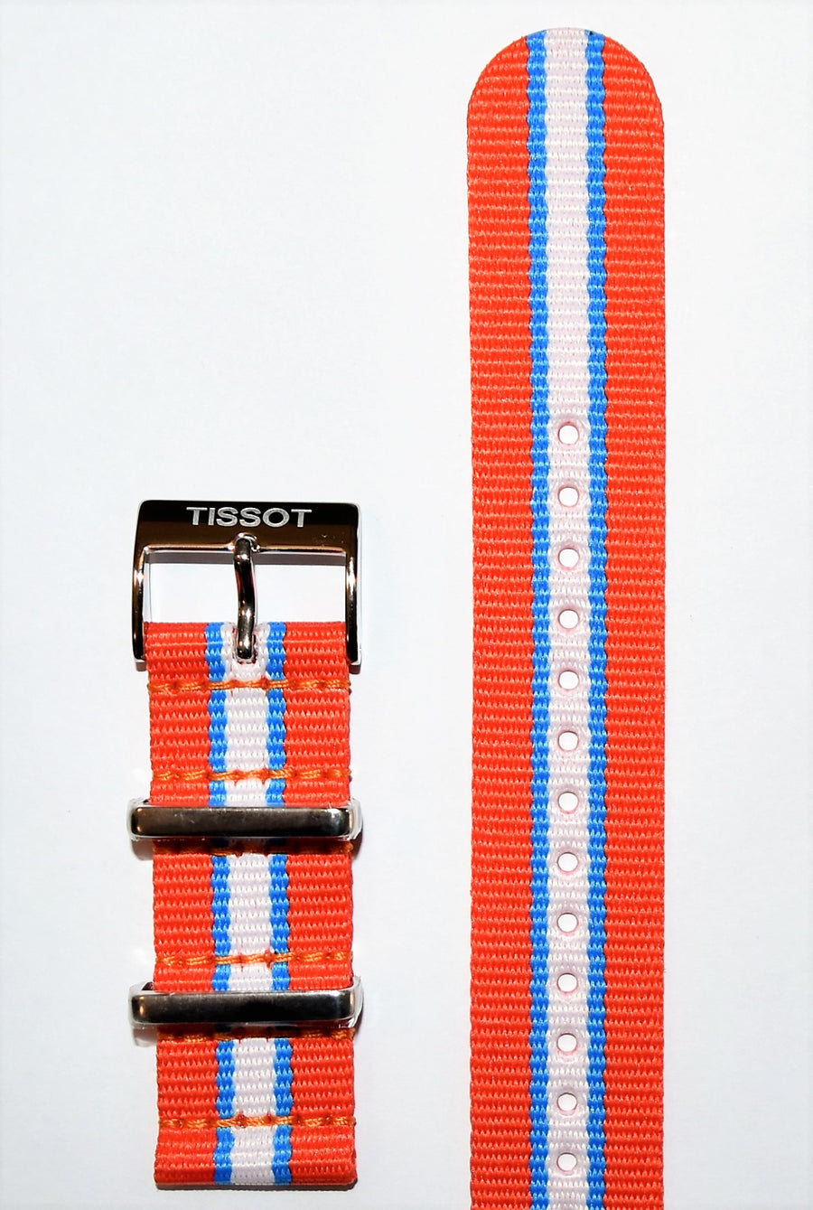 Tissot Quickster Nato T095417A, T095410A 19mm Orange/ Blue Strap Band - WATCHBAND EXPERT