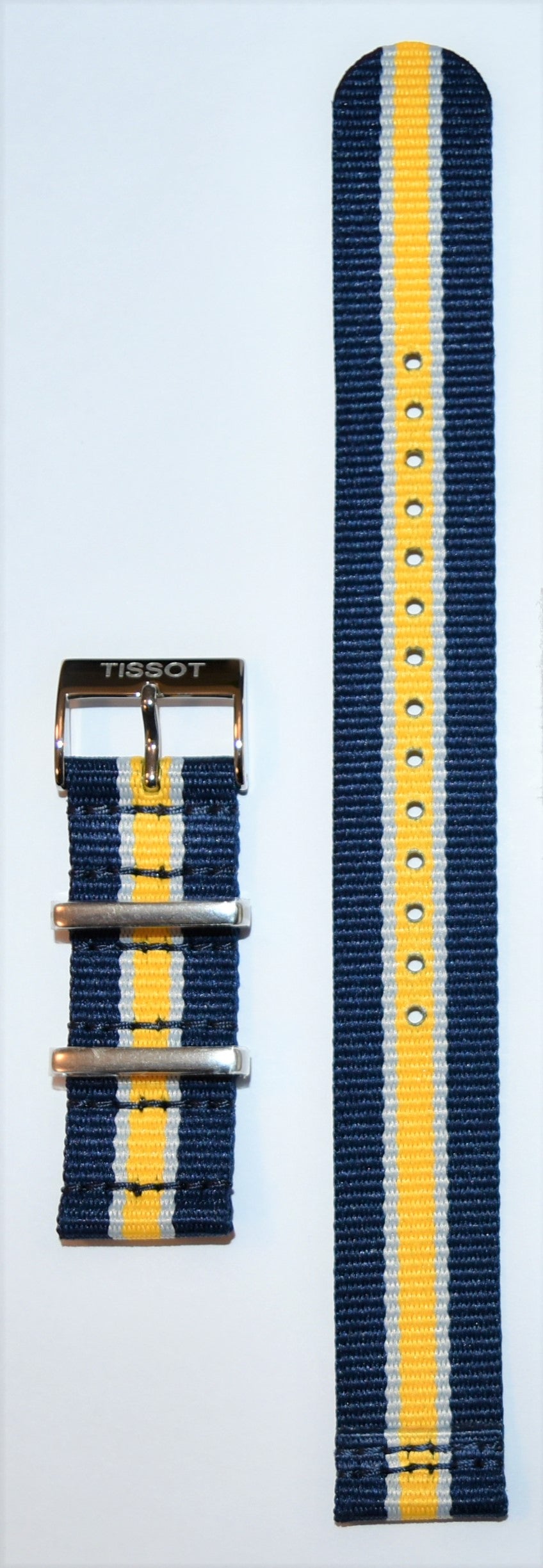 Tissot Quickster Nato T095417A, T095410A 19mm Navy/ Yellow Strap Band - WATCHBAND EXPERT