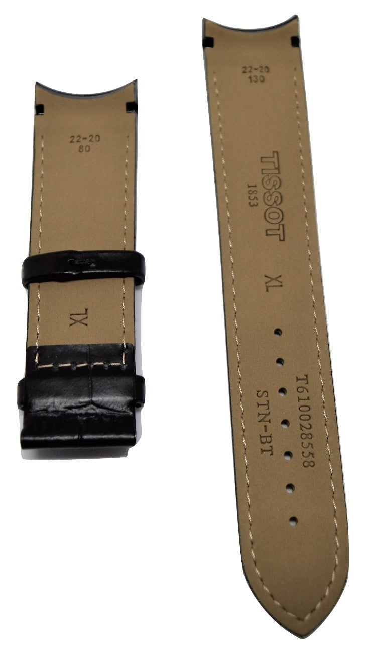 Tissot Couturier 22mm T035428A Black Leather Watch Band - WATCHBAND EXPERT