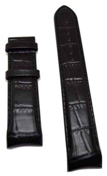 Tissot Couturier 22mm T035446A Black Leather Watch Band - WATCHBAND EXPERT