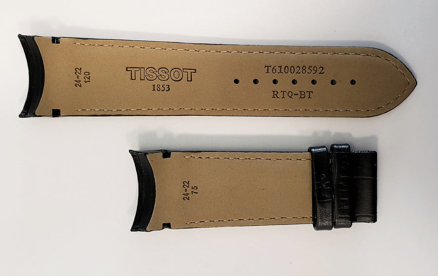 Tissot Couturier 24mm T035627A Black Leather Watch Band - WATCHBAND EXPERT