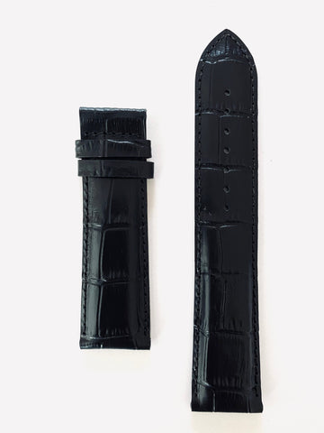 Tissot T-Lord T059527A 22mm Black Leather Watch Band - WATCHBAND EXPERT