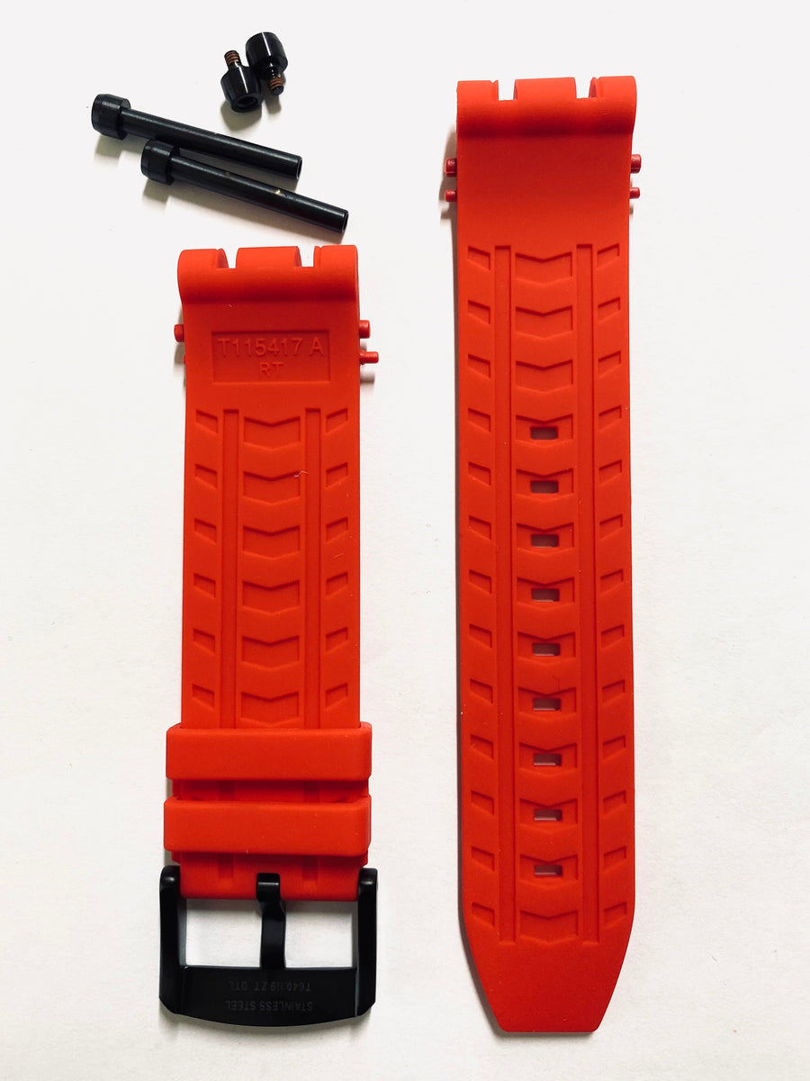 Tissot T-Race T115417A Red Rubber Watch Band Strap - WATCHBAND EXPERT