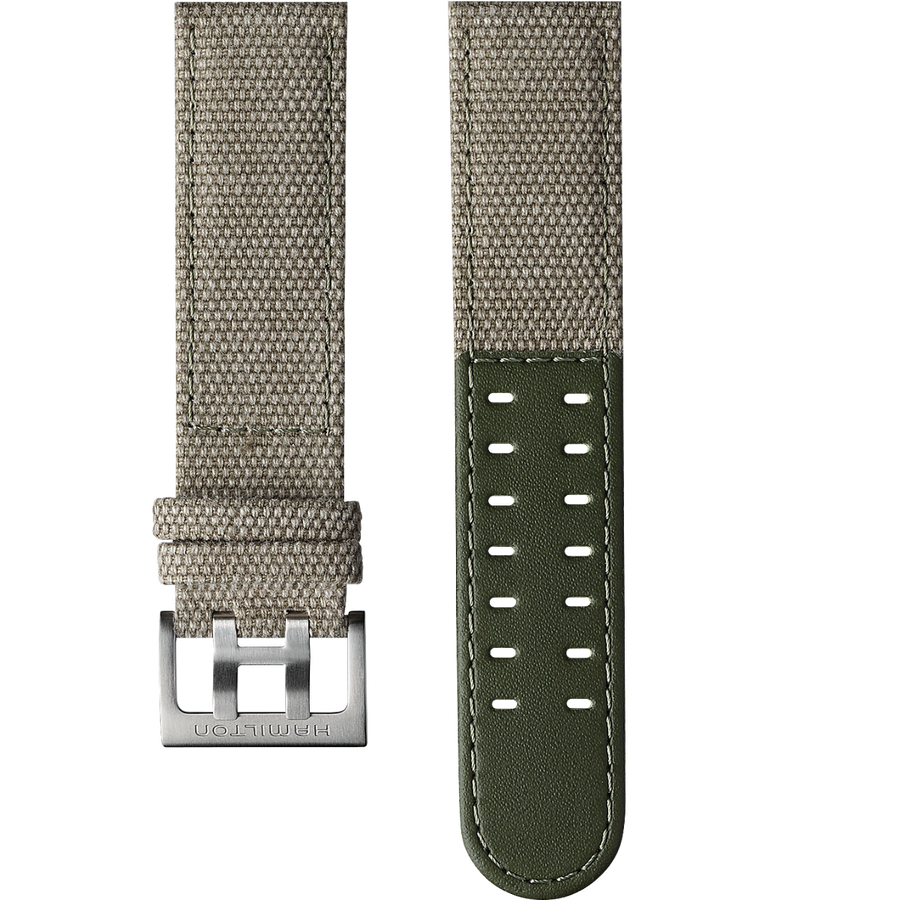 Hamilton 22mm Green Canvas Strap Watch Band - WATCHBAND EXPERT