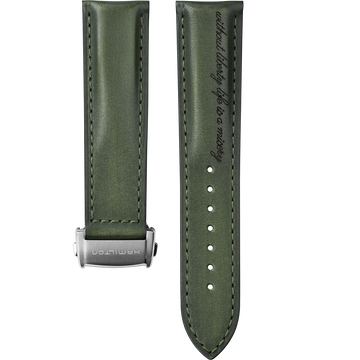 Hamilton 22mm Green Leather Strap Watch Band - WATCHBAND EXPERT