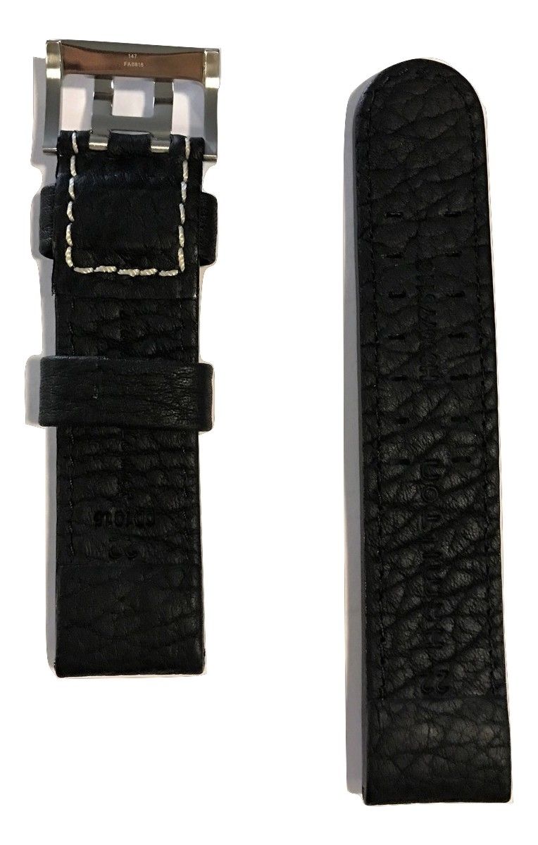 Hamilton Khaki X-Wind 22mm Black Leather Watch Band - WATCHBAND EXPERT